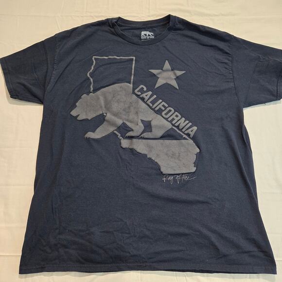 Ring of Fire Men's Embossed California Bear T-shirt Size XL - Picture 1 of 9